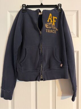 Abercrombie & Fitch Vintage Distressed Track Zip Up Hoodie